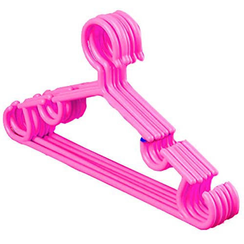 Kuber Industries Anti-Slip Baby Clothes Hanger|Heavy-Duty Plastic Baby Hanger|Hangers For Wardrobe, Closet|Pack Of 5 (Pink)
