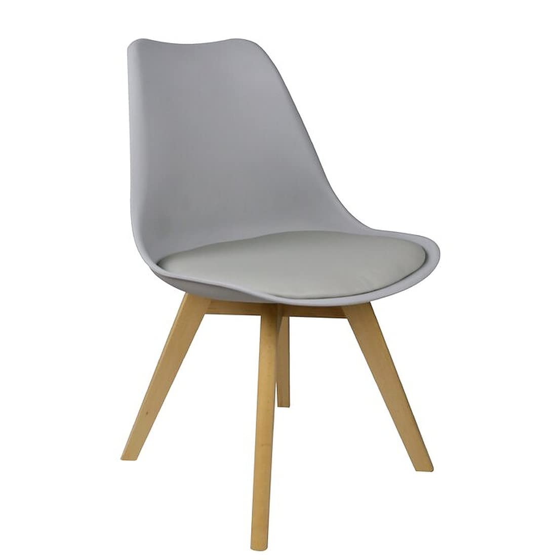 My Art Design  Scandinavian Chair With Padded & Solid Wood Oak Legs... Chair For Cafe, Home, Hotel & Office (Grey)