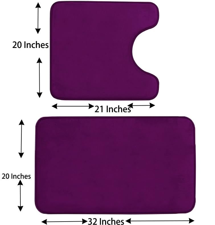 Madeals Memory Foam Bath Mat Set 3 Piece And Toilet Tank Cover Set Combo, Bath Mat Set 2 Piece And Toilet Lid And Tank Cover Set