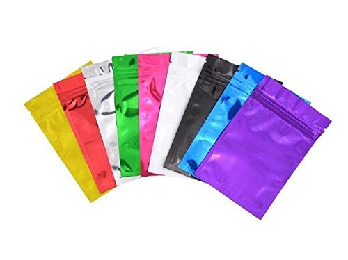 100Pcs 4In X 5In Self Sealing Mylar Foil Flat Bag Sample Zipper Pouch Food Snack Storage Coffee Bean Candy Tea Powder Seal Grip
