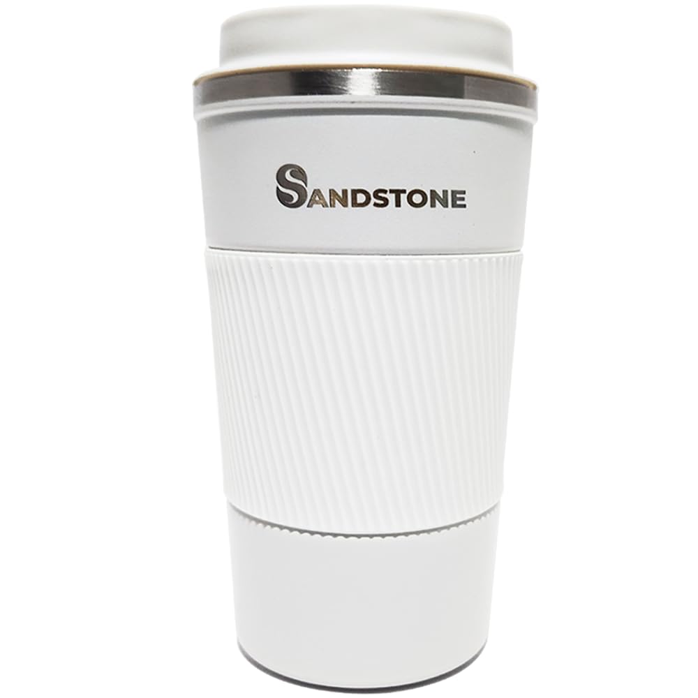 SANDSTONE Travel Vacuum Mug and Insulated Coffee Mug 500ml - Keeps Beverages Hot and Cold for 8 Hours - Stores All Kinds of Beve