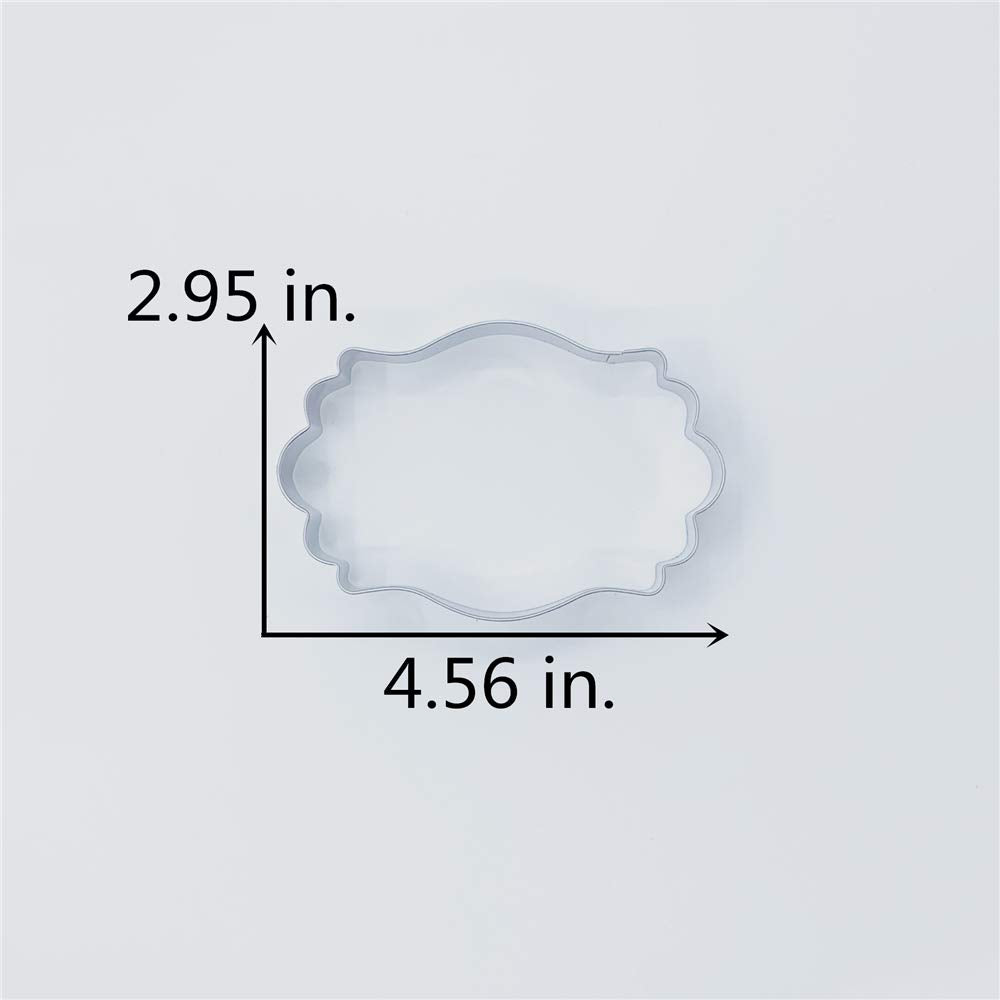 Liliao Plaque Cookie Cutter Fancy Frame Biscuit Cutter For Wedding - 4.56 X 2.95 Inch - Stainless Steel