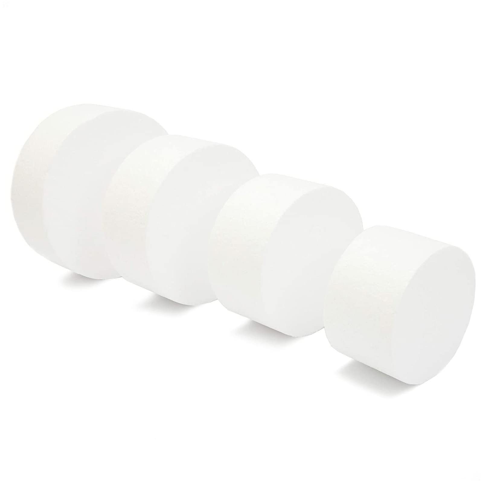 Bright Creations Round Foam Cake Dummy Set  4 Tiers for Display  Arts and Crafts (White)
