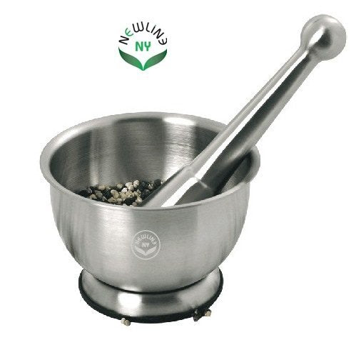 Newlineny Stainless Steel Hand Masher & Bowl, Mortar And Pestle Set