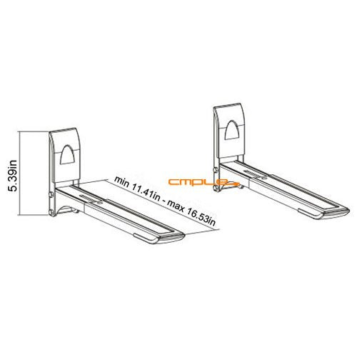 Cmple - Microwave Oven Steel L-Shaped Bracket, Microwave Wall Mount Shelf Bracket, Microwave Wall Stand Shelf Rack - Sil