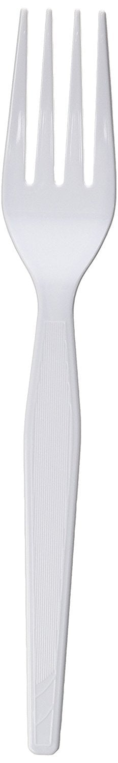 Dixie Plastic Tableware  Heavyweight Forks  White  100/Box  Sold As 1 Box