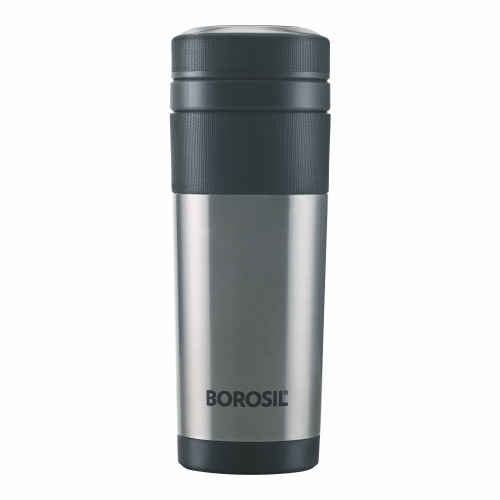 Borosil Vacuum Insulated Double Wall Travelmate Mug|Coffee Mug|Tea Mug|Thermos|Flask|PortableOffice|Outdoor|Reusable|Leak Proof,