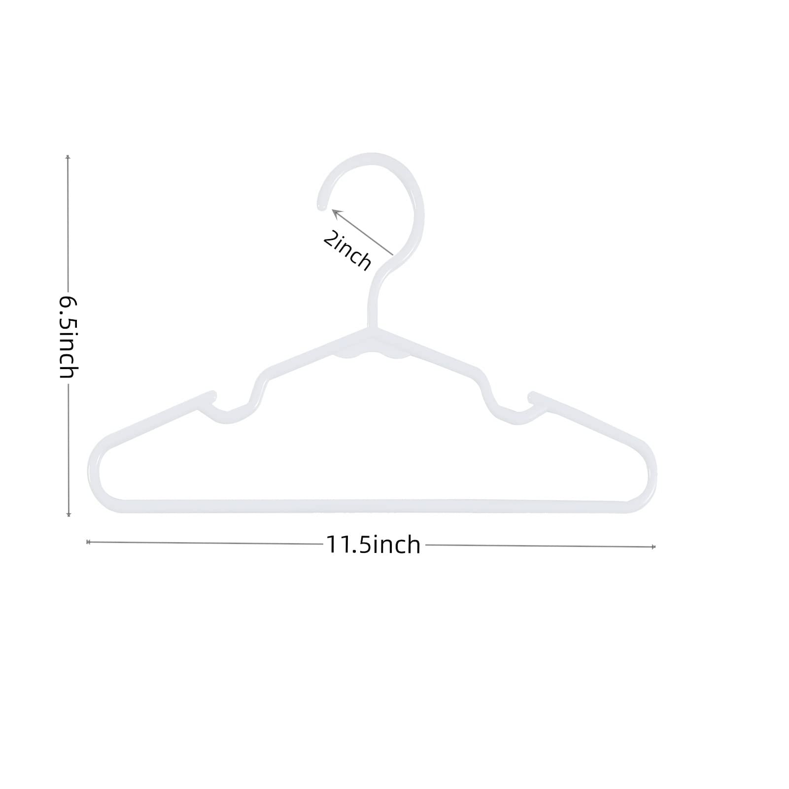 Viibase 120-Piece White Plastic Baby Nursery Closet Hangers, Anti-Slip Laundry Infant Pant Hanger For Newborn Clothes Gift, Ultr