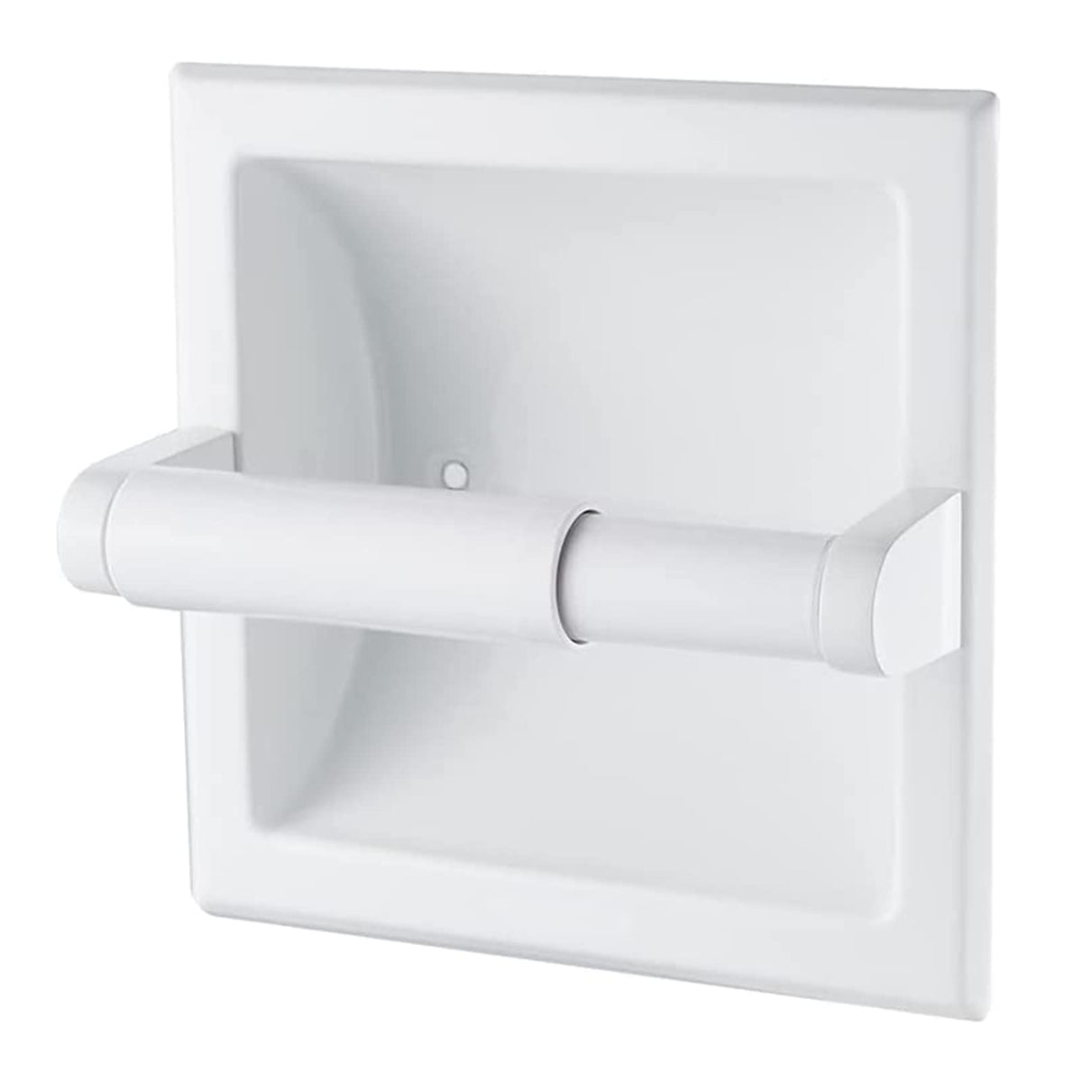Recessed Toilet Paper Holder White - Bathroom Toilet Tissue Holder Wall Mount Recessed Toilet Paper Roll Holder Stainless Steel