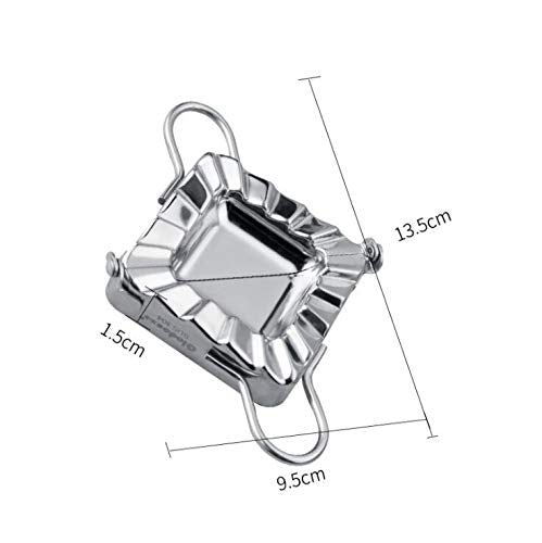 Warmhut 2Pcs Stainless Steel Square-Shaped Dumplings Maker - Chinese Traditional Manual Dumplings Molds - For Empanada Pierogi D