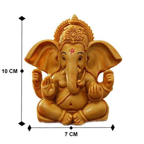 ascension Handcrafted Ganesha Beautiful Lord Ganesha Idol Figurine Showpiece Sculpture Hindu Polyresin Car Dashboard
