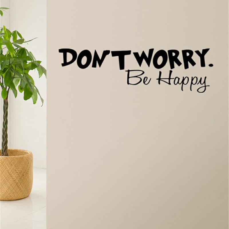 GADGETS WRAP Wall Decal Vinyl Sticker Dont Worry Be Happy Letter for Office Home Wall Decoration