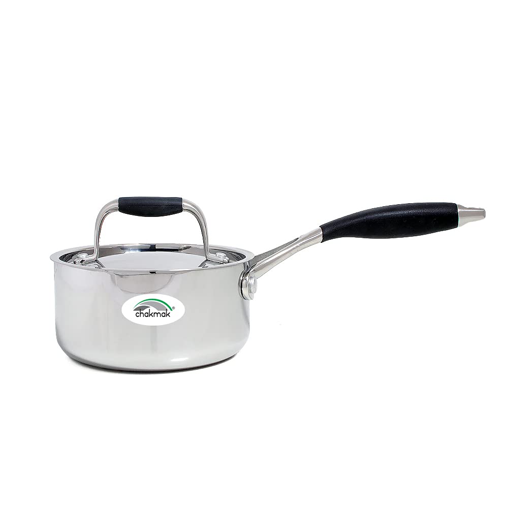 Chakmak Triply Trio Saucepan With Lid 18 Cm Dia