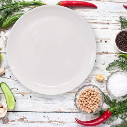 Everbuy Plastic Microwave Safe Round Full Plate Set, Set Of 6,Multicolor