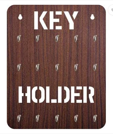 BARETH BROTHERS Wooden Key Holder 15 Hooks  Large Wall Key Organizer Rack for Home Office Entryway Storage Multicolor