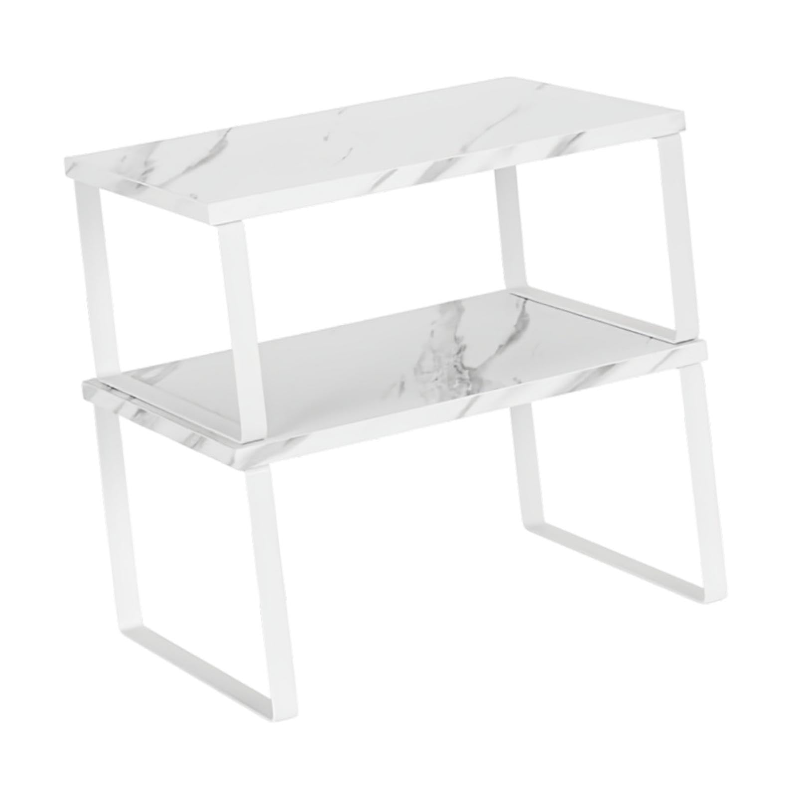 2Pcs Cabinet Organizer Shelves Kitchen Counter Organizers Pantry Spice Racks White