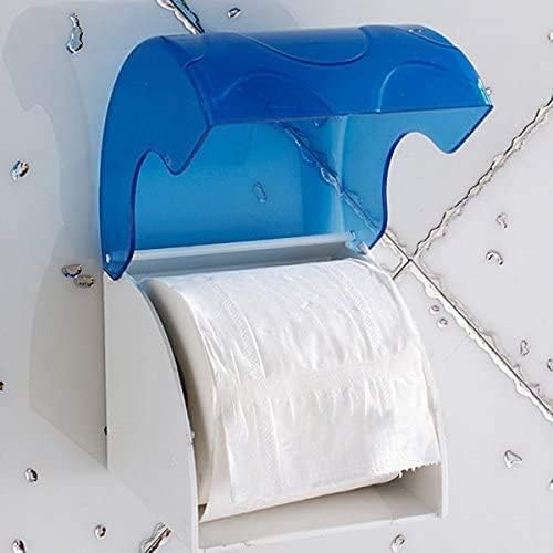 YOMESTE Wall Mounted Waterproof Paper Holder Bathroom Paper Roll Holder (Blue)