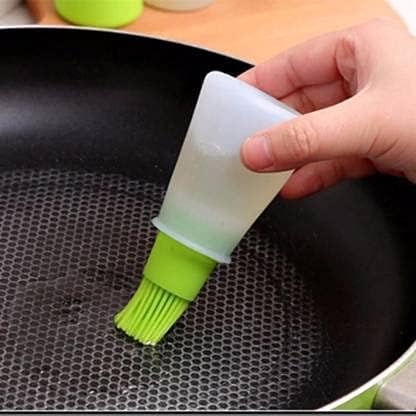 Olive Oil Bottle With Silicone Brush For Cooking, Vinegar, Sauce, Bbq, Grilling, Frying, Baking & Air Fryer  Leakproof Oil Bott