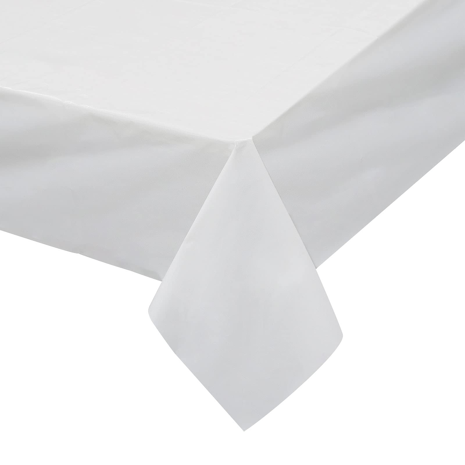 Plastic Table Cloth For Parties, Disposable Tablecloth 54'' X 108'', Pack Of 6, White Rectangle