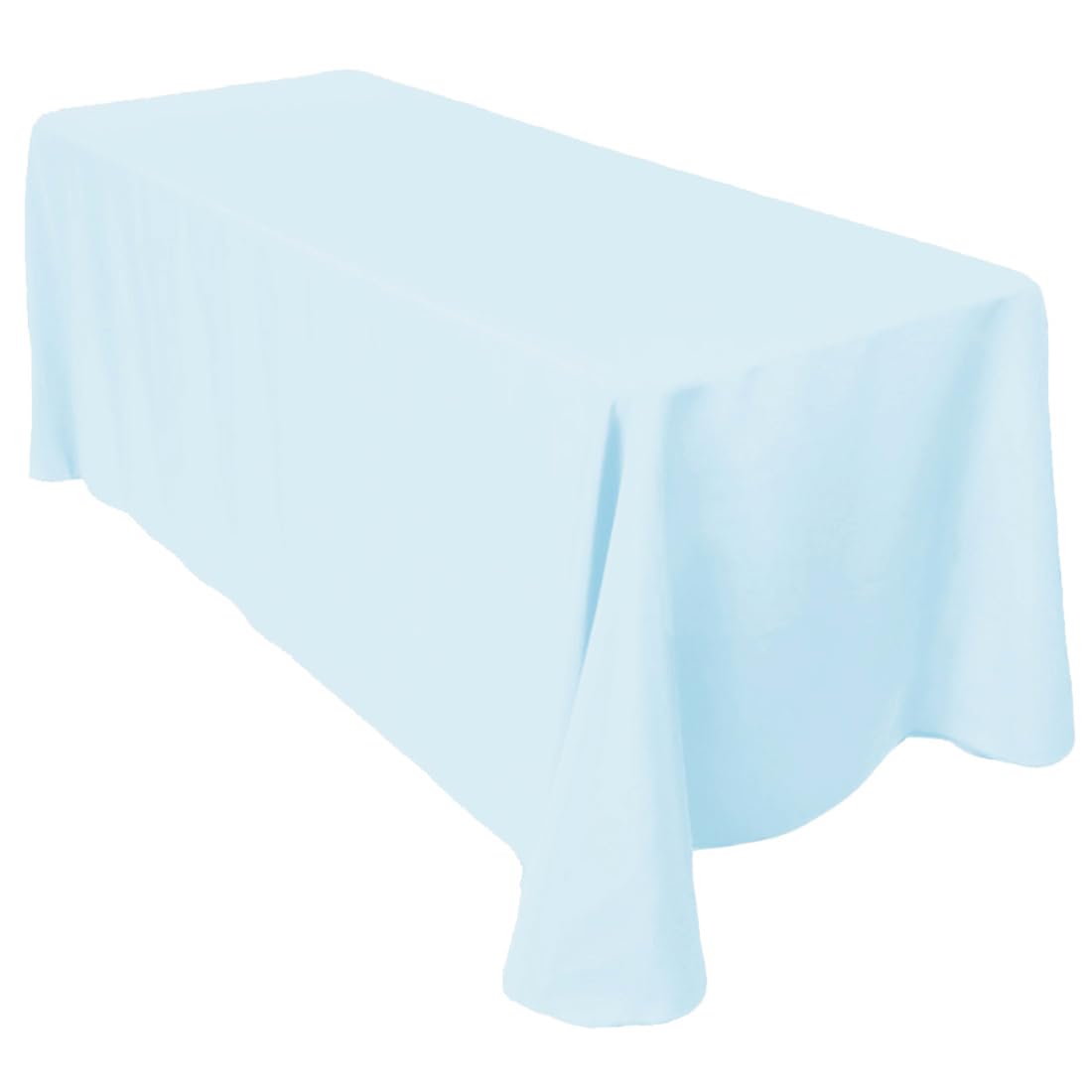 Ltc Linens Tablecloth 90 X 156-Inch Rectangular Polyester Tablecloth With Rounded Corners, Baby Blue, (90156-010171)
