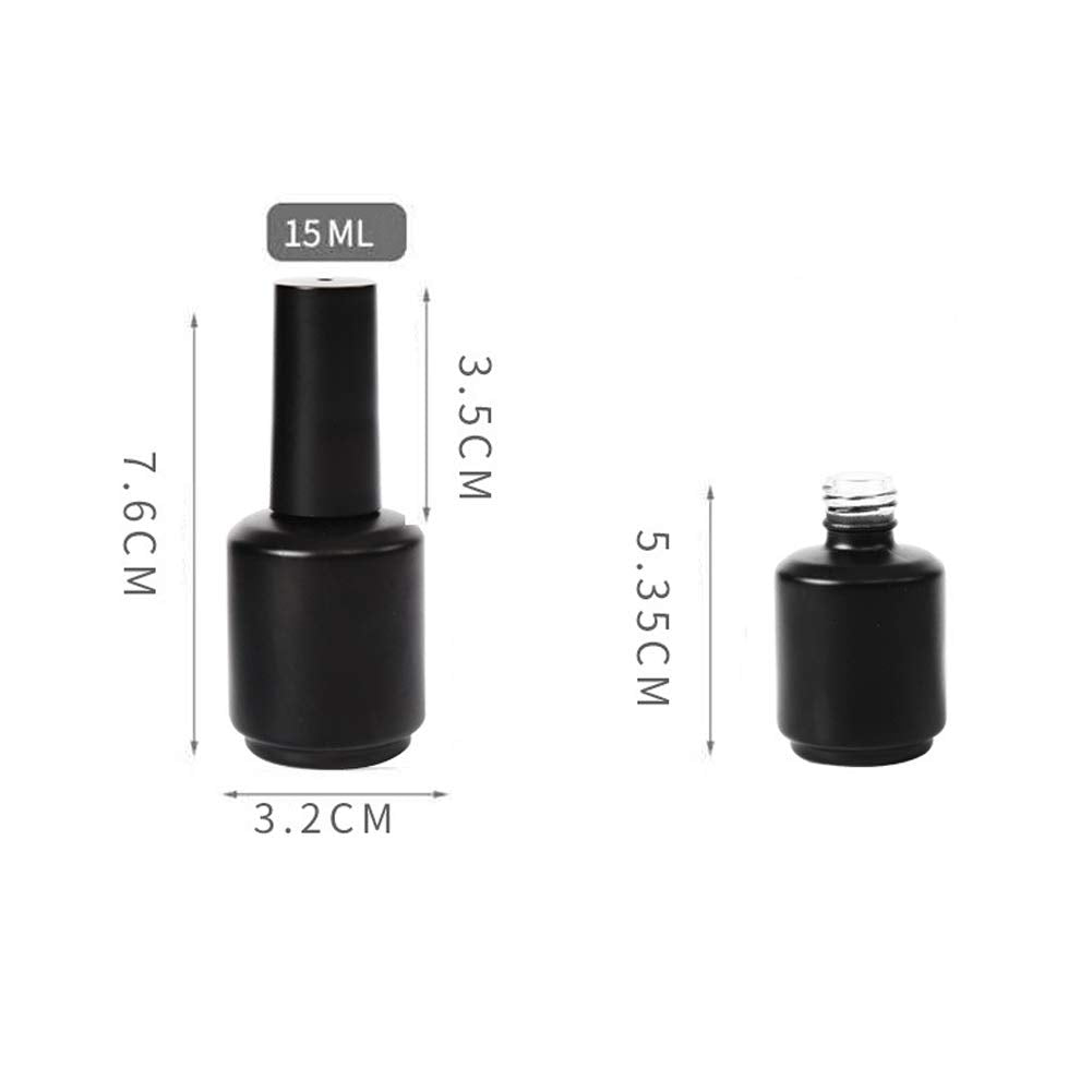 Constore 10Pcs Nail Polish Bottles Vials With Black Brush Cap Nail Art Sample Containers Storage Holder Diy Beauty Tools Refilla