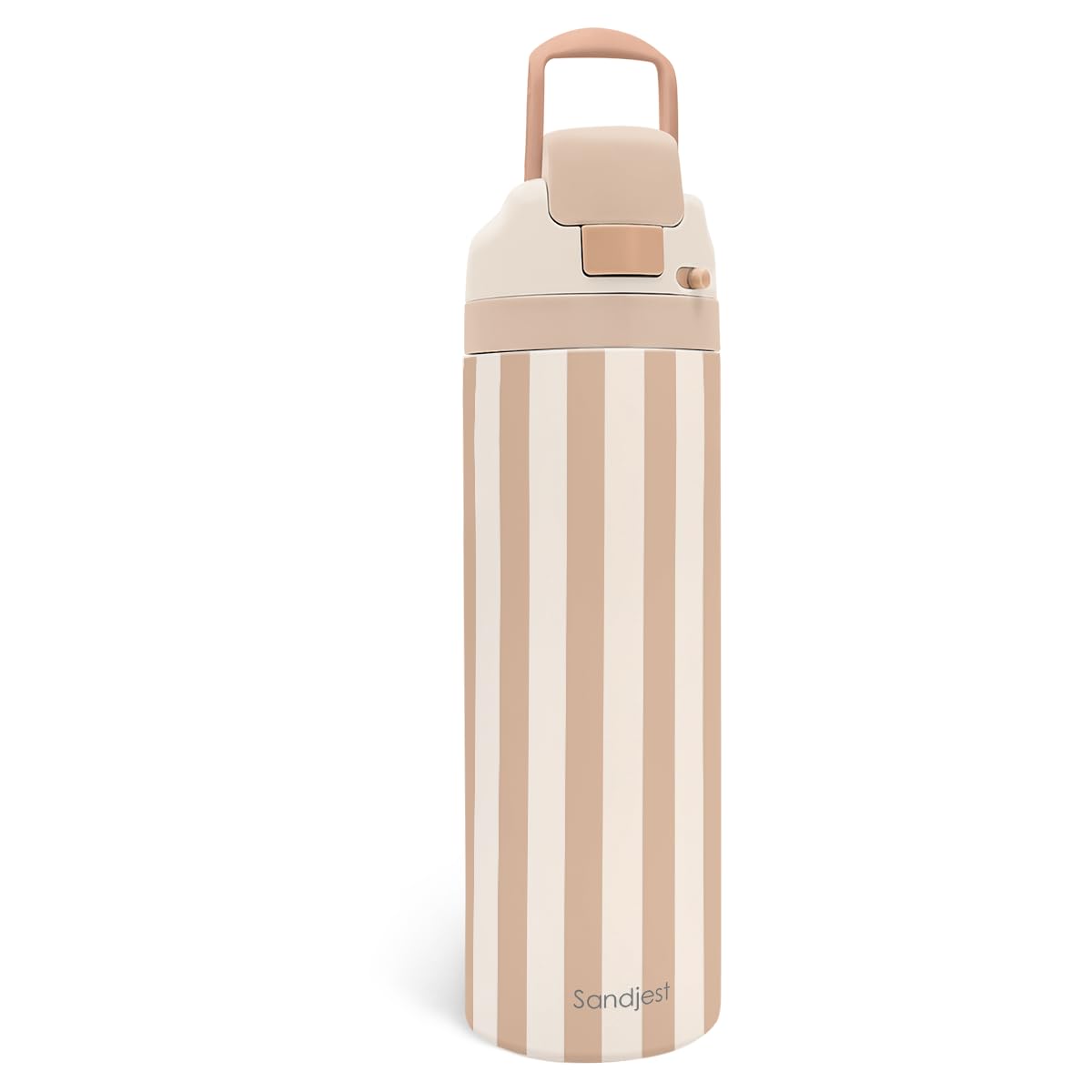 Stripe Insulated Stainless Steel Water Bottle with Straw for Sports and Travel 24 Ounces for Women Girls Friends Teens Birthday