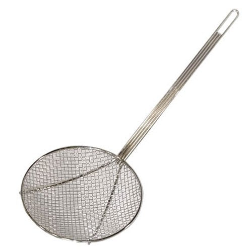 Update International 12'' Nickel-Plated Round Medium Mesh Skimmer
