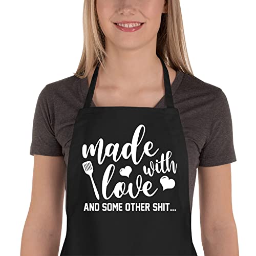 Saukore Funny Aprons For Women Men, Novelty Kitchen Cooking Apron With 2 Pockets, Cute Baking Gifts For Bakers - Birthday Housew