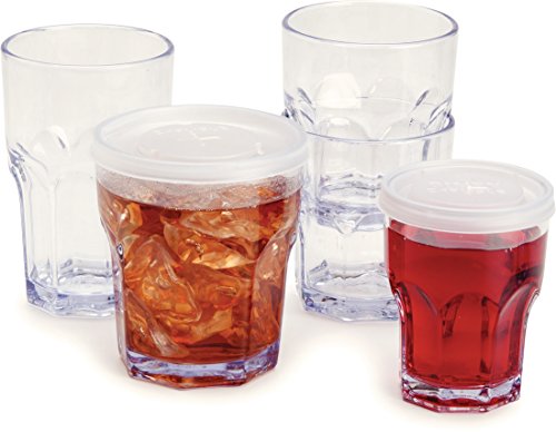 Carlisle FoodService Products Louis Clear Tumbler Short Glass for Restaurants  Catering  Kitchens  Plastic  12.3 Ounces  Clear  (Pack of 24)
