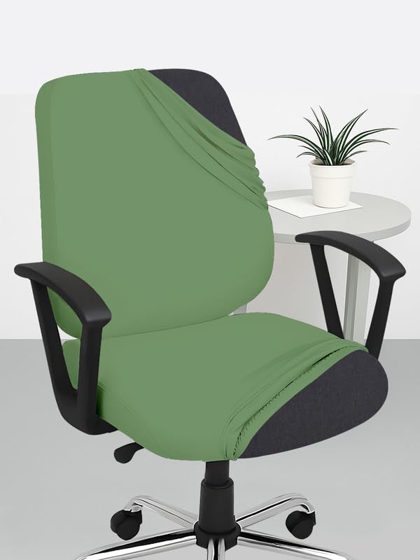Hotkei Pack Of 2 Office Chair Cover 2 Piece 200Gsm Fabric Stretchable Elastic Removable Washable Black Office Desk Executive Rot