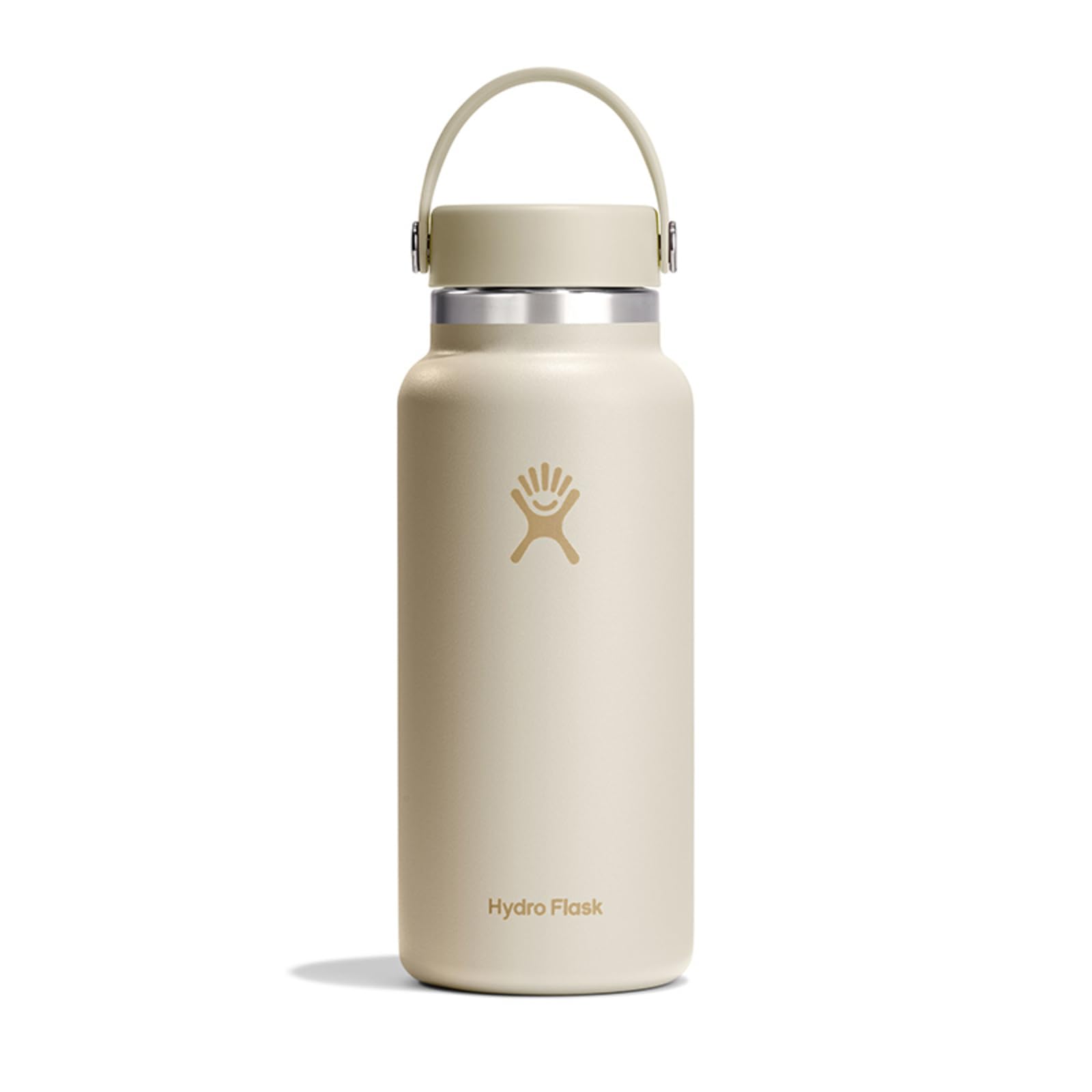 HYDRO FLASK Water Bottle - Insulated Stainless Steel - Wide Cap Lid, Non Spill, Leakproof 32 Oz Coconut Cream