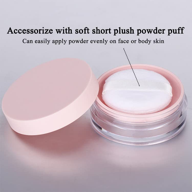 Akoak Capacity 10 Ml(0.33 Oz) No Leaks Empty Reusable Plastic Loose Powder Compact Container Diy Makeup Powder Case With Sponge