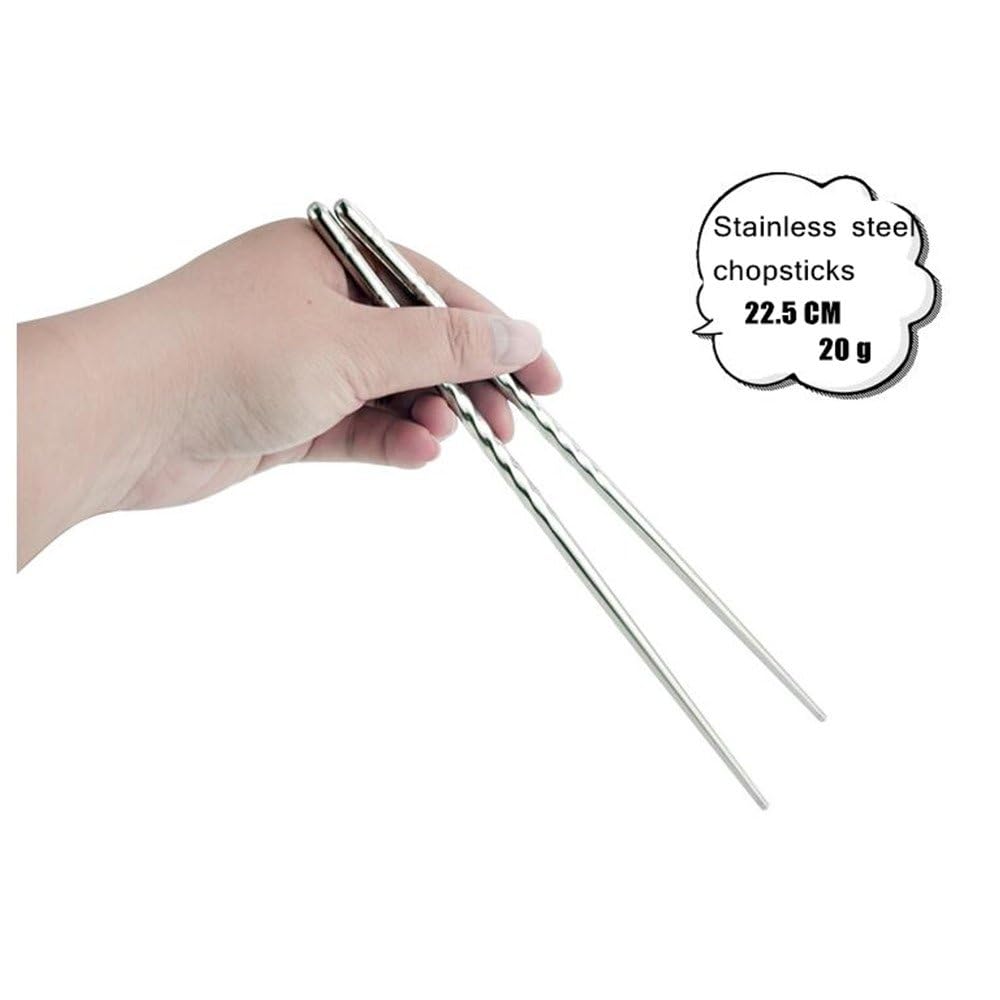 New Star International 901013 Stainless Steel Spiral Chopstick  5 Pairs