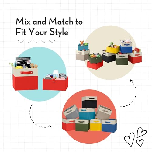 Riverridge Kids 2Pc 10.5In W X 5In H Folding Storage Bin Set - Red