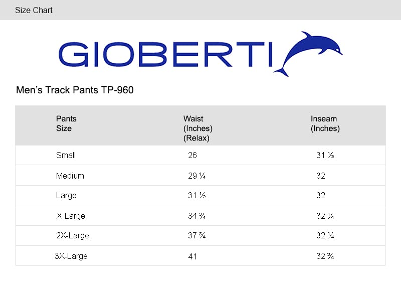 Gioberti Mens Athletic Track Pants, Silver, X Large