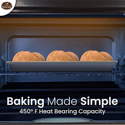 Kitchen Nerds Baking Sheet Pan 2 Pack, 9 X 13 In Rust Free Quarter Sheet Pan For Baking, Warp Resistant, Food Grade Aluminum, Ve