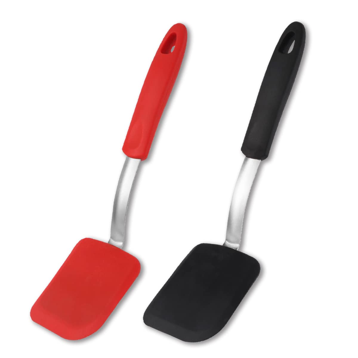 Silicone Cookie Spatula Turner, 2Pcs Silicone Spatula Nonstick Heat-Resistant Mini Brownie Spatula For Flip Egg In Small Frying
