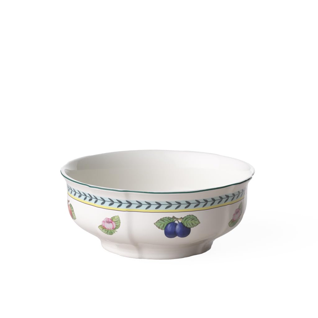 Villeroy & Boch French Garden Fleurence Round Vegetable Bowl, 8.25 In, Premium Porcelain, White/Multicolored