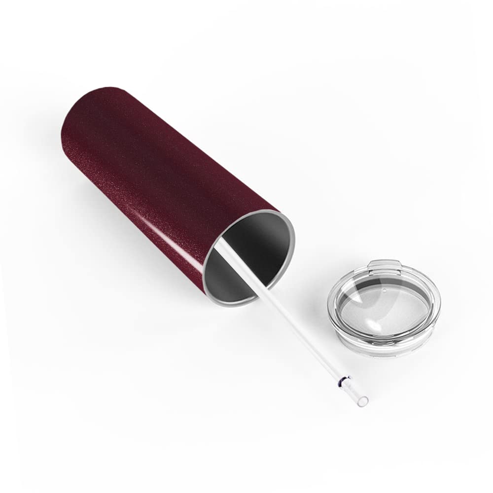 You'Re The Sister I Got To Choose Skinny Tumbler With Lid And Straw On Maroon Glitter 20 Oz Insulated Stainless Steel Gift Birth