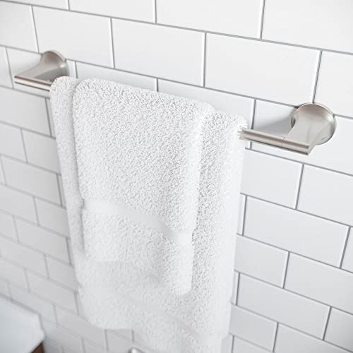 Pfister Pfirst Modern Bath Towel Bar For Bathroom, 18-Inch, Wall-Mounted, Screw-In, Spot Defense Brushed Nickel Finish, Btbpfm1G