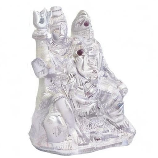Divya Mantra Hindu God Shankar Bhagwan Parvati Devi And Ganesha Shiv Parivar Idol Sculpture Statue Murti-Puja Room, Meditation,