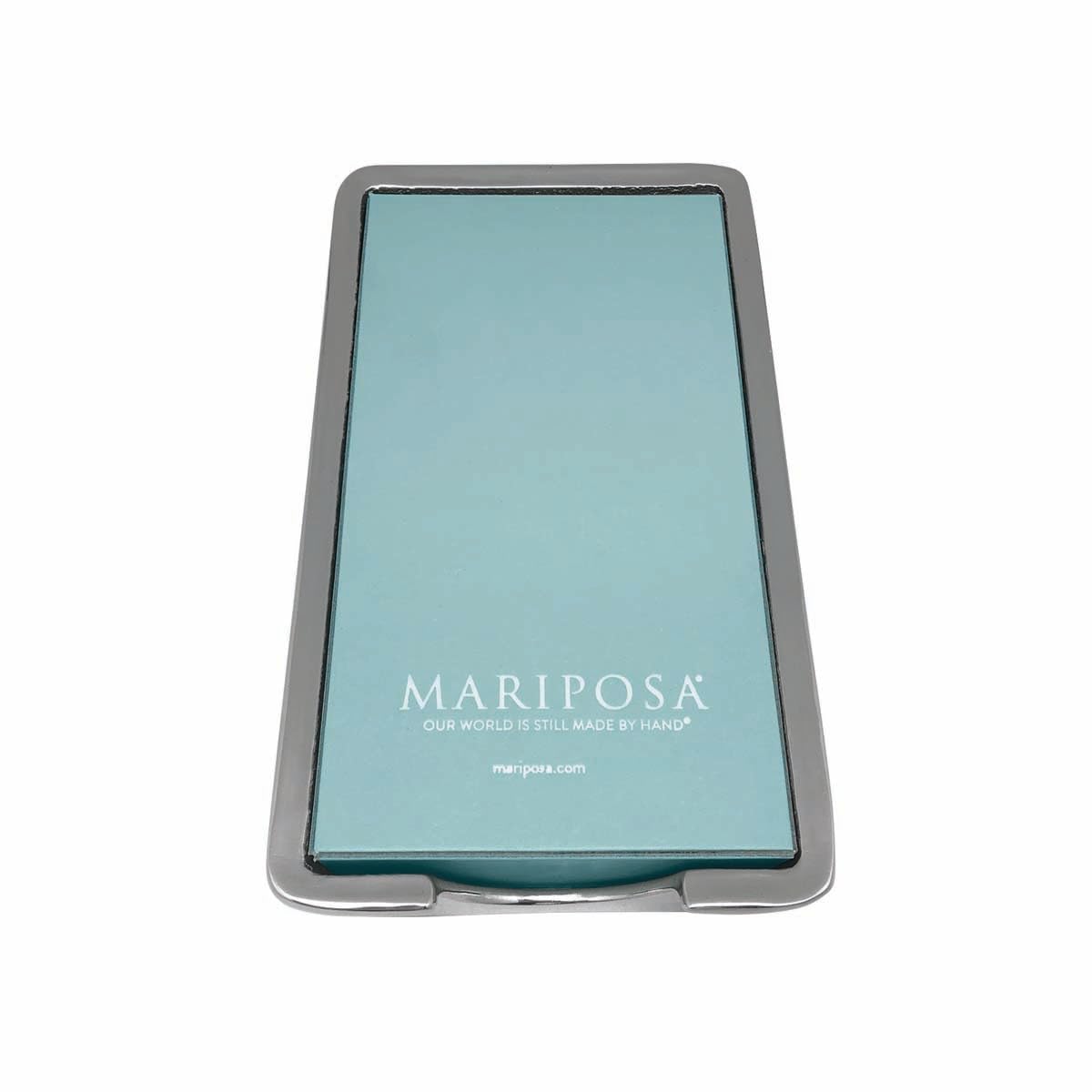 Mariposa Signature Guest Box With Insert Handcrafted Towel Holder, One Size, Silver
