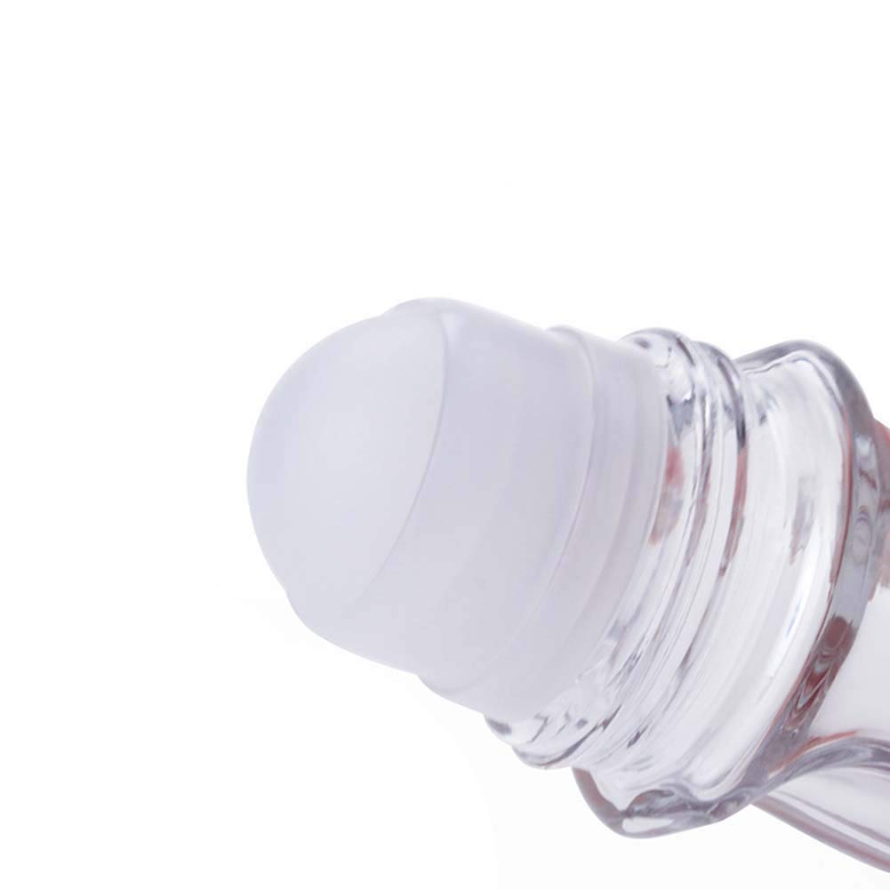4Pcs 30Ml/1 Oz Clear Refillable Glass Roll-On Deodorant Bottles Reusable Leak-Proof Massage Roller Bottles Containers With Rolle