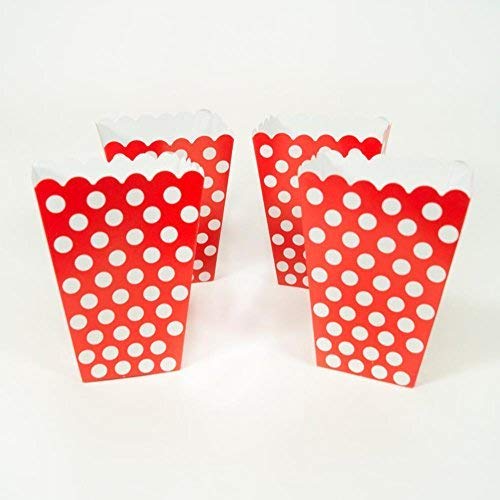 Ruby Red Dots Treat Boxes (Pack Of 8) - Elegant Paper Party Favor Containers - Perfect For Celebrations & Gifts