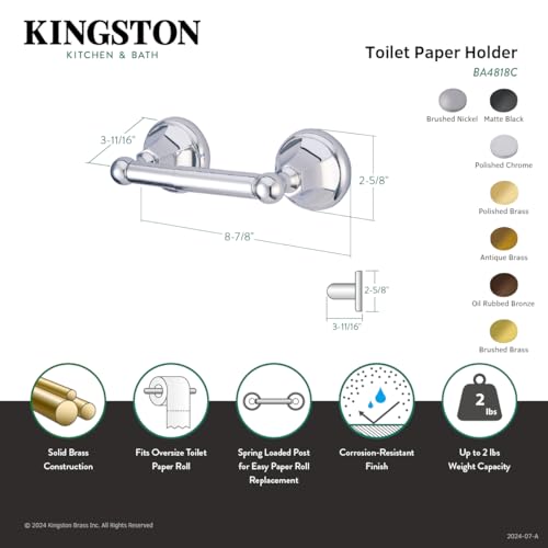Kingston Brass Ba4818Sn Metropolitan Toilet Paper Holder, Brushed Nickel