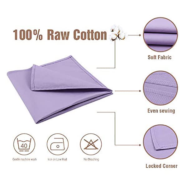 Lavender Purple Cloth Napkins 100% Cotton Set Of 12, Purple Kitchen Napkins For Dinner, Soft Comfortable And Reusable 18''X18''