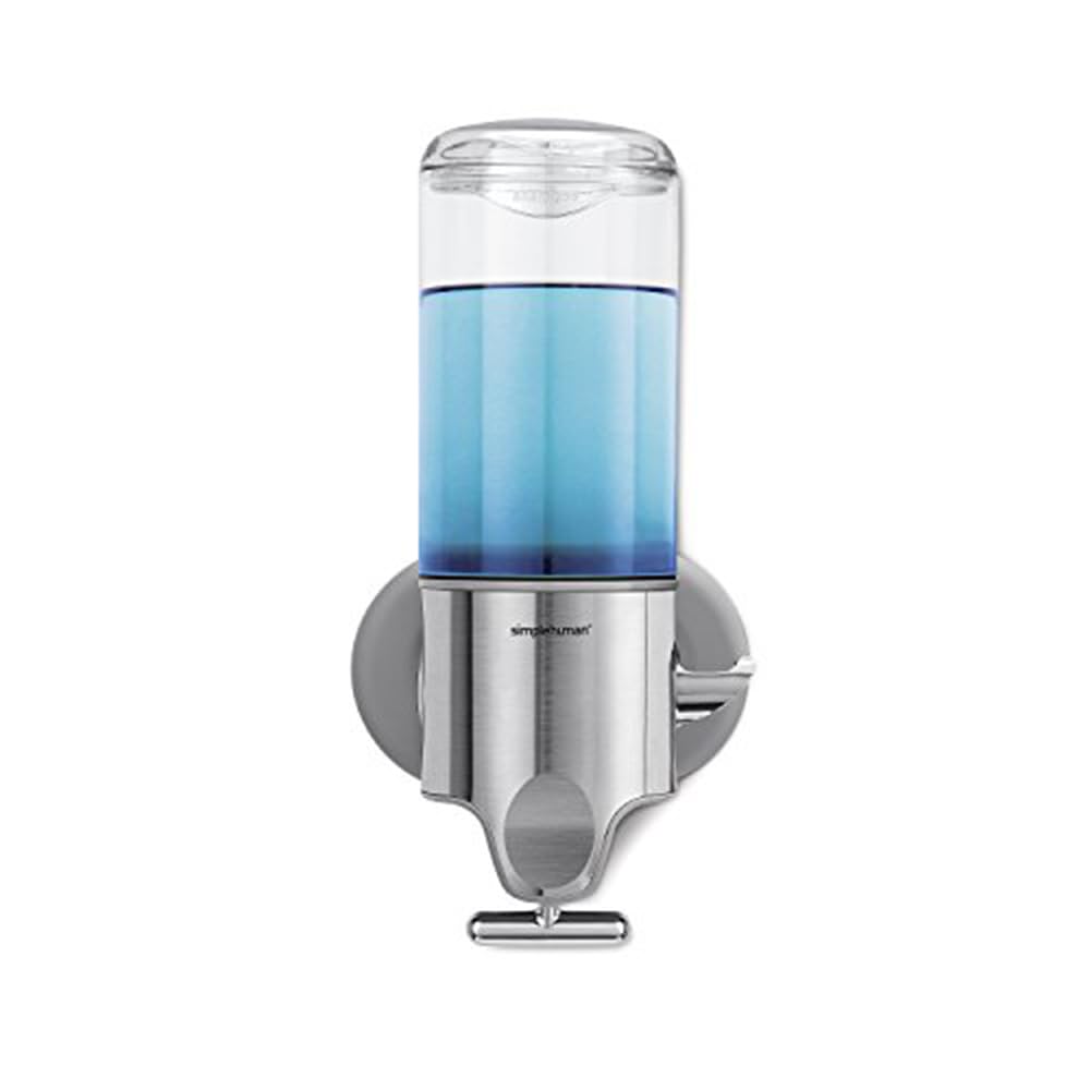 Simplehuman Single Wall Mount Shower Pump, 15 Fl. Oz. Shampoo And Soap Dispenser, Stainless Steel