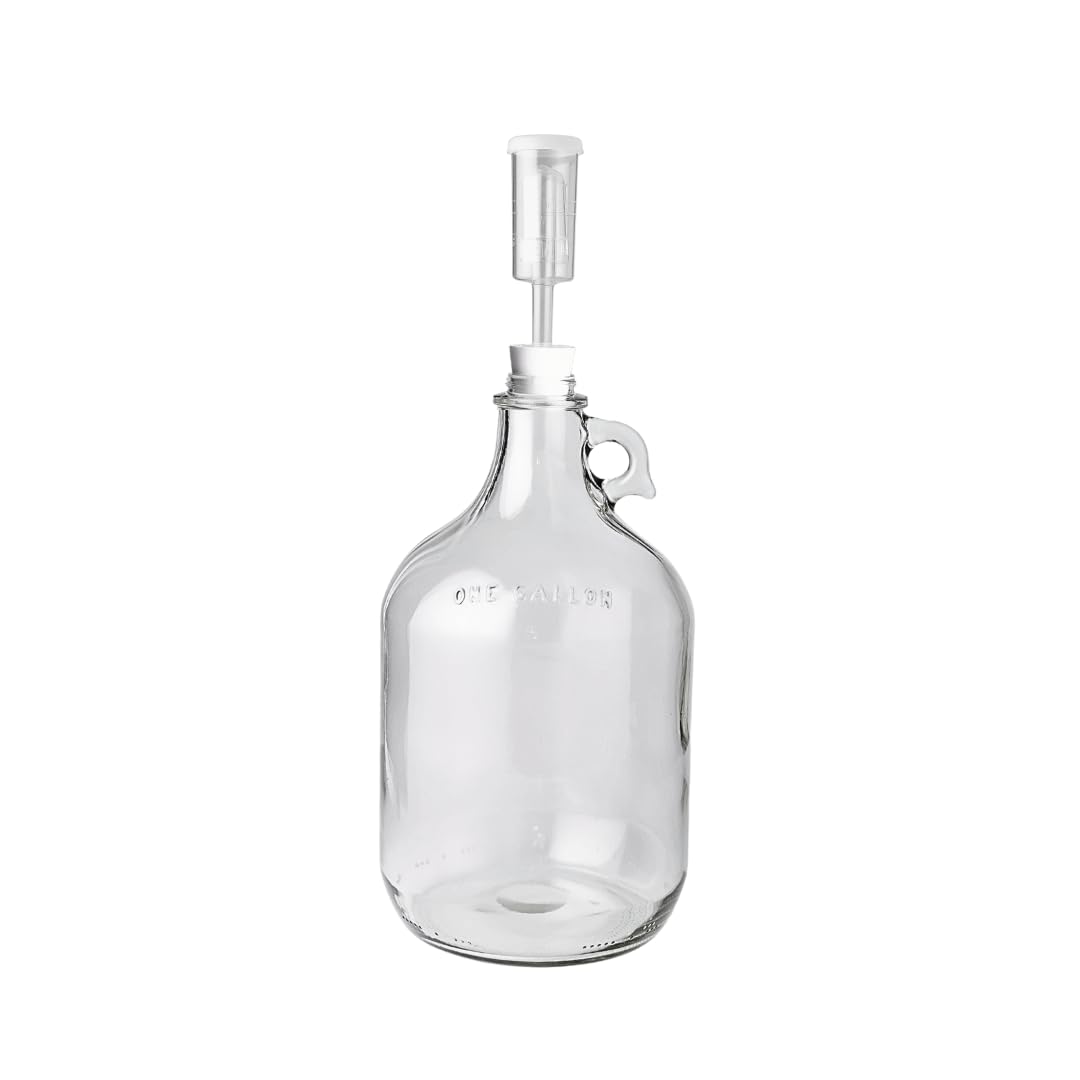 Fastrack Stopper/Airlock 1 Gallon Glass Fermenter/Jug, Clear