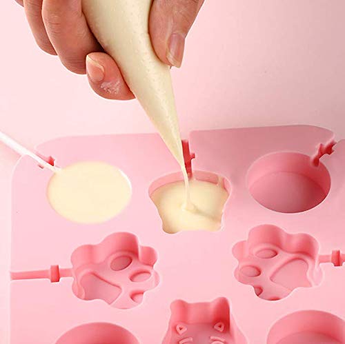 Aeyistry Creative Animals,Lollipop And Cat'S Paw Shaped Fondant Mold,Chocolate Candy Silicone Cake Mould,Fondant Cake Decorating