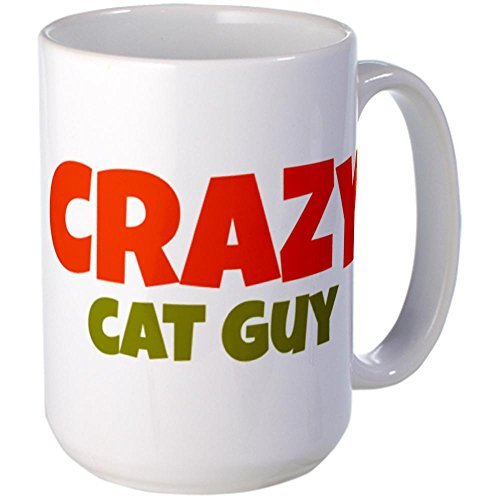 CafePress Crazy Cat Guy Mugs 15 oz (444 ml) Ceramic Coffee Mug